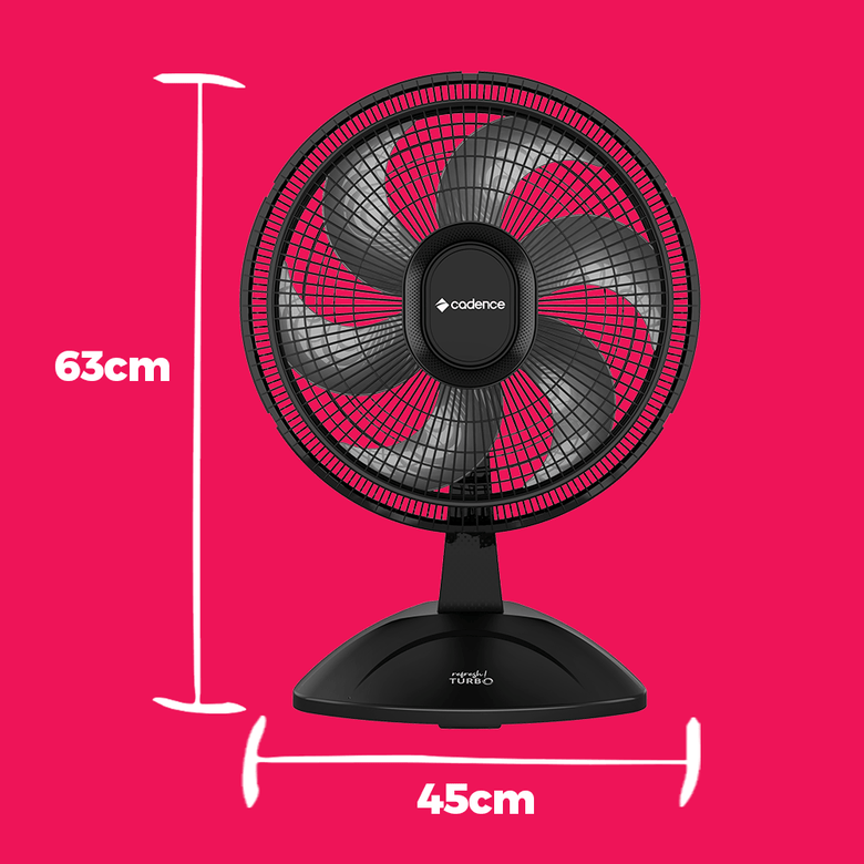Ventilador de Mesa Cadence 140W 6 pás 40cm Turbo VTR 410