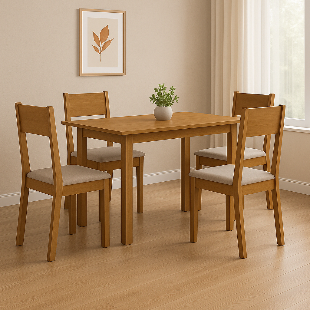 Mesa de Jantar Bellagio Retangular 108cm Poliman Com 4 Cadeiras Karla Indeks