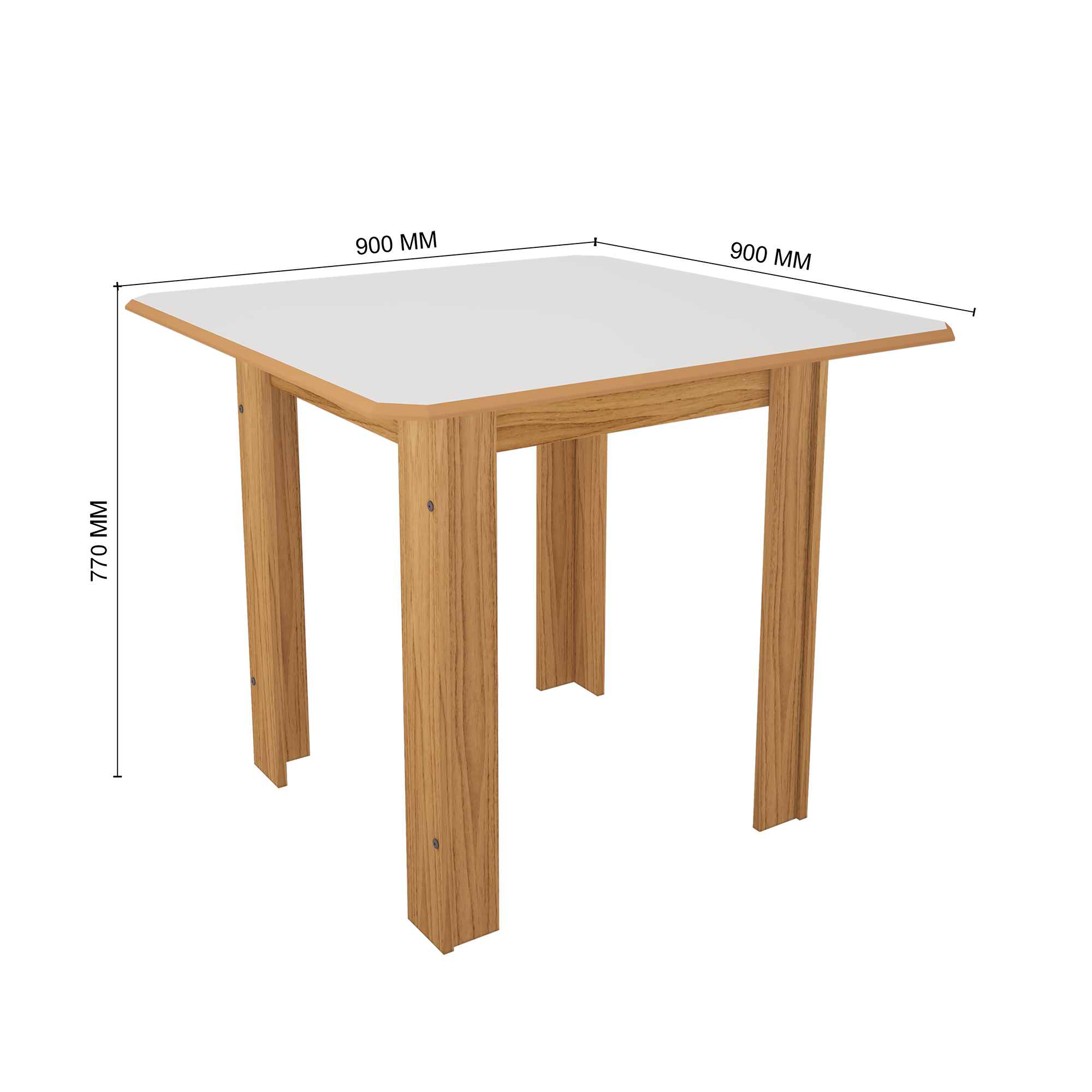 Conjunto de Mesa de Jantar 90x90cm Quadrada Lisboa com 4 Cadeiras Karla Indekes