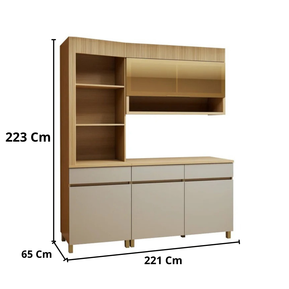 Cozinha Modulada 3 Peças 4 Portas Realeza Premium Nesher