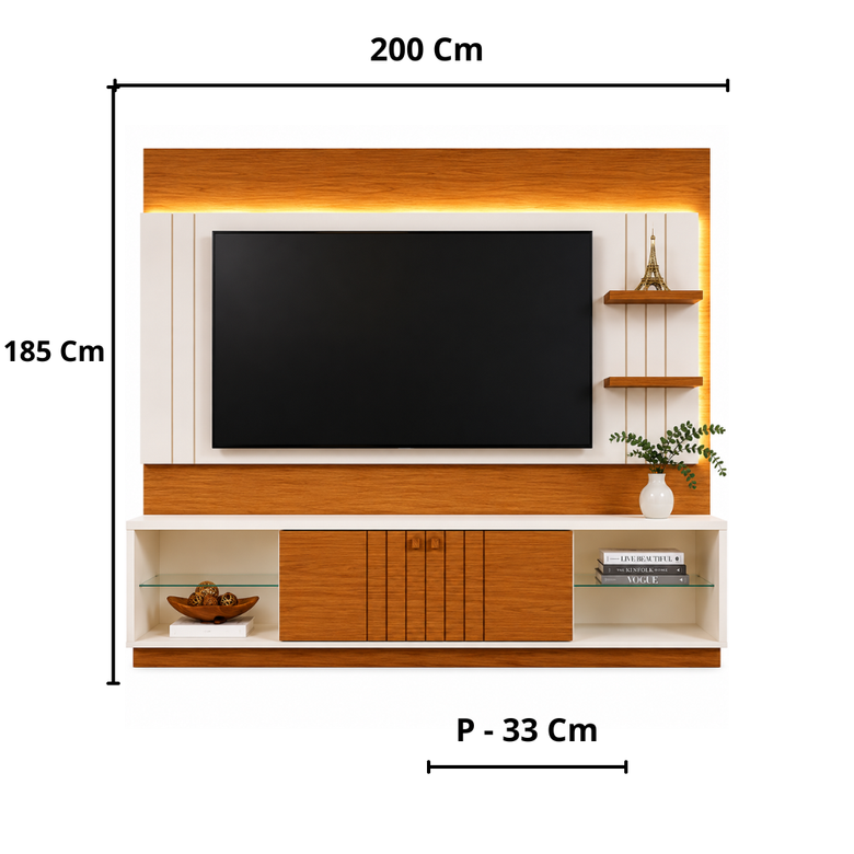 Home Para Tv até 60" Guaiba  2 Portas Com Led Mobler
