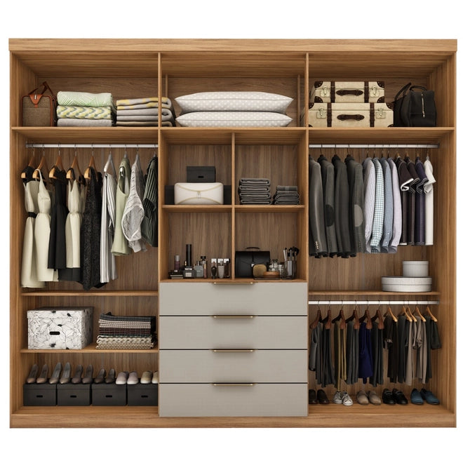 Guarda-Roupa Casal Com Espelho 6 Portas 4 Gavetas Giardino Demóbile