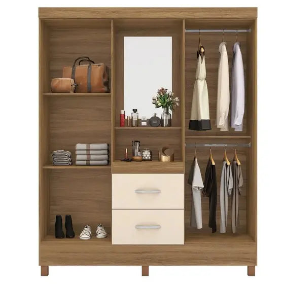 Guarda Roupa Casal Capelinha 4 Portas 2 Gavetas Lord Demóbile