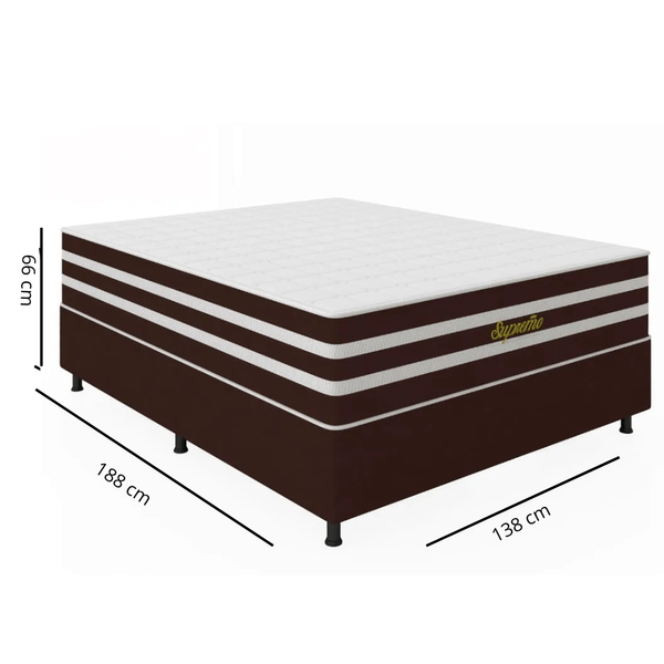 Cama Box Casal (Colchão + Base) 138x188 Supremo Bacetto