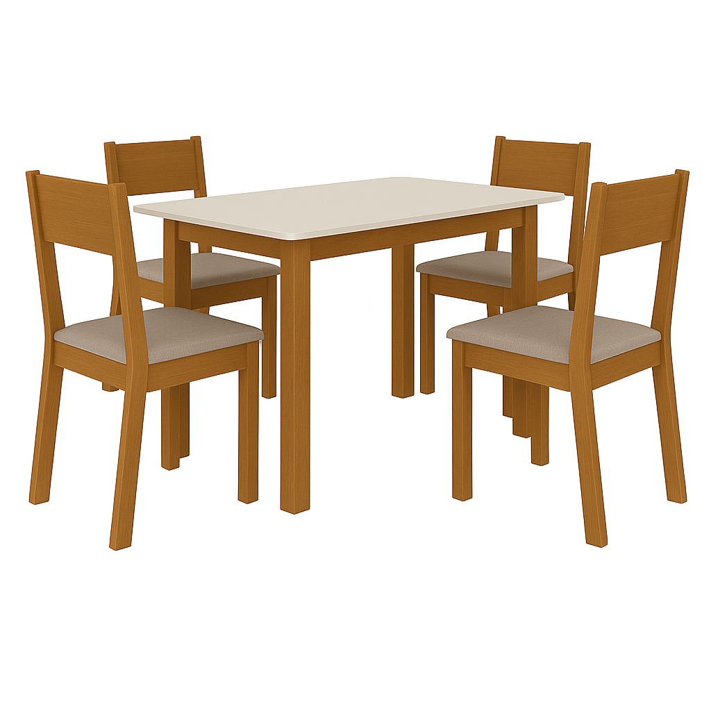 Mesa de Jantar Bellagio Retangular 108cm Poliman Com 4 Cadeiras Karla Indeks