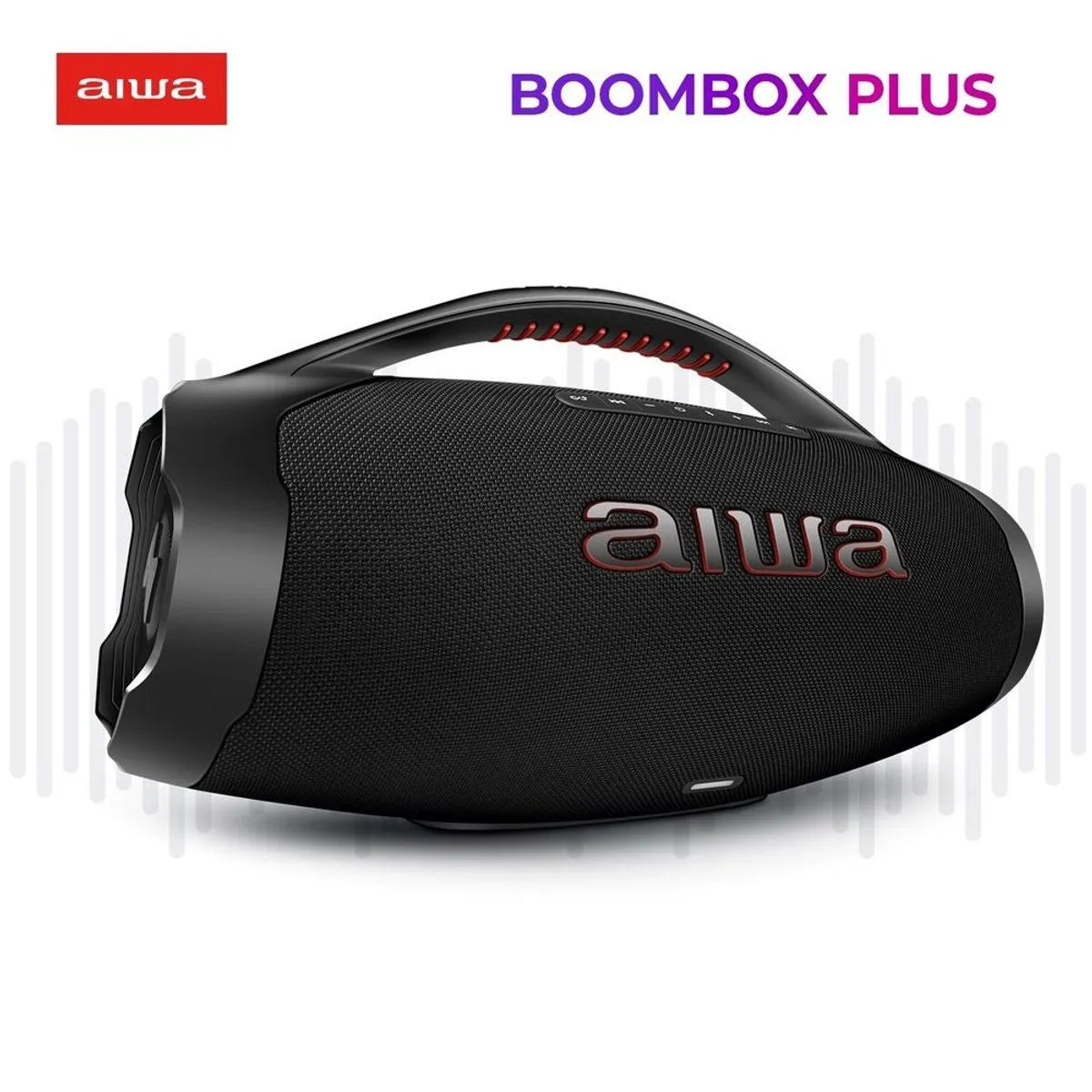 Caixa de Som Boombox Plus BBS-01-B 200W BT 30H IP66 USB AIWA - PRETA