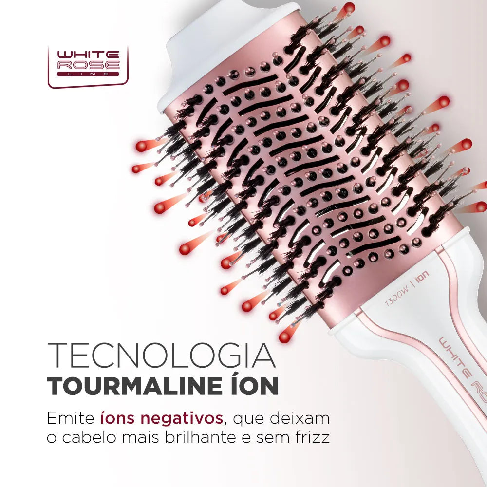 Escova Secadora Mondial Branco e Rose Gold 1300W ES-50 - BRANCO/ROSE