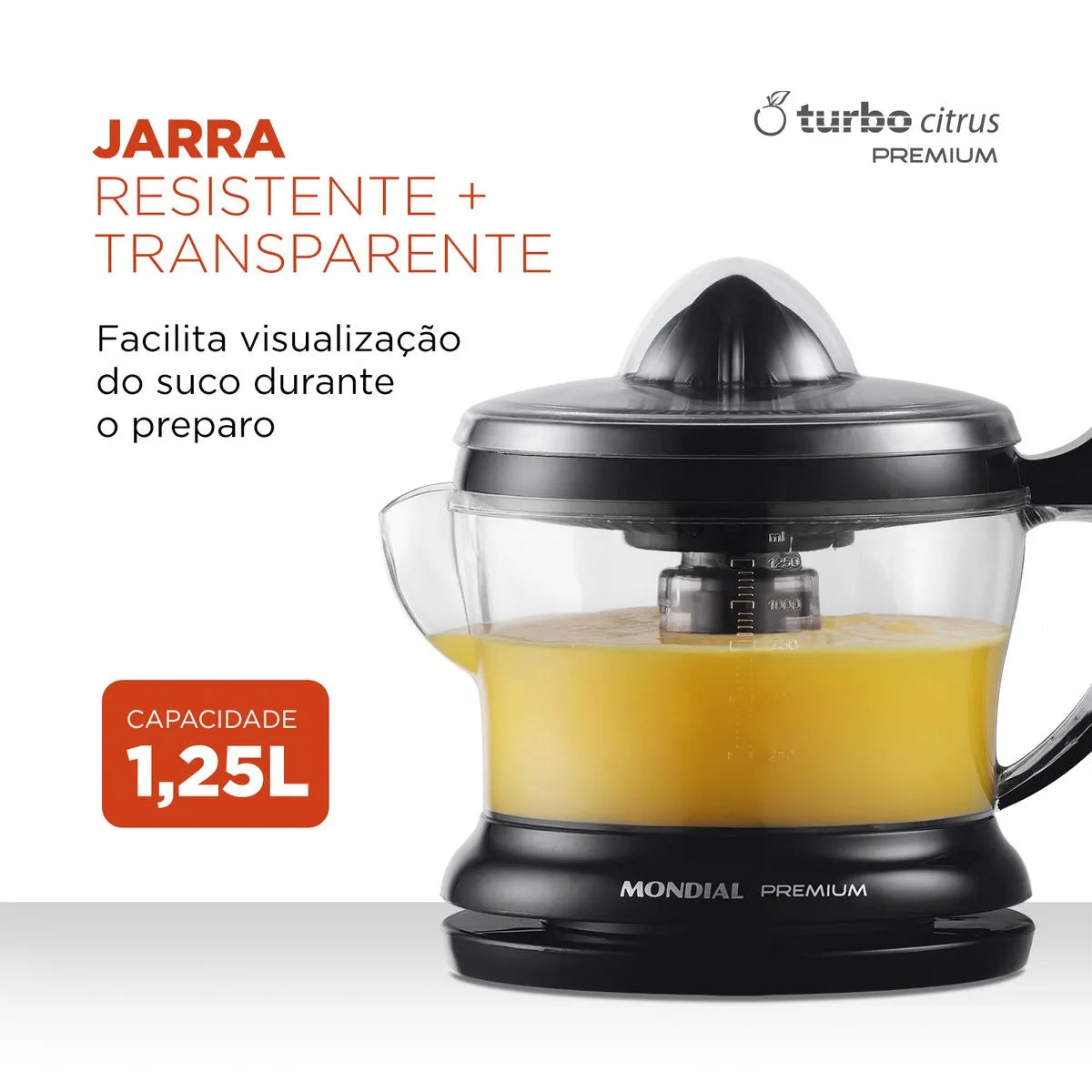 Espremedor Mondial Premium E-02 - PRETO