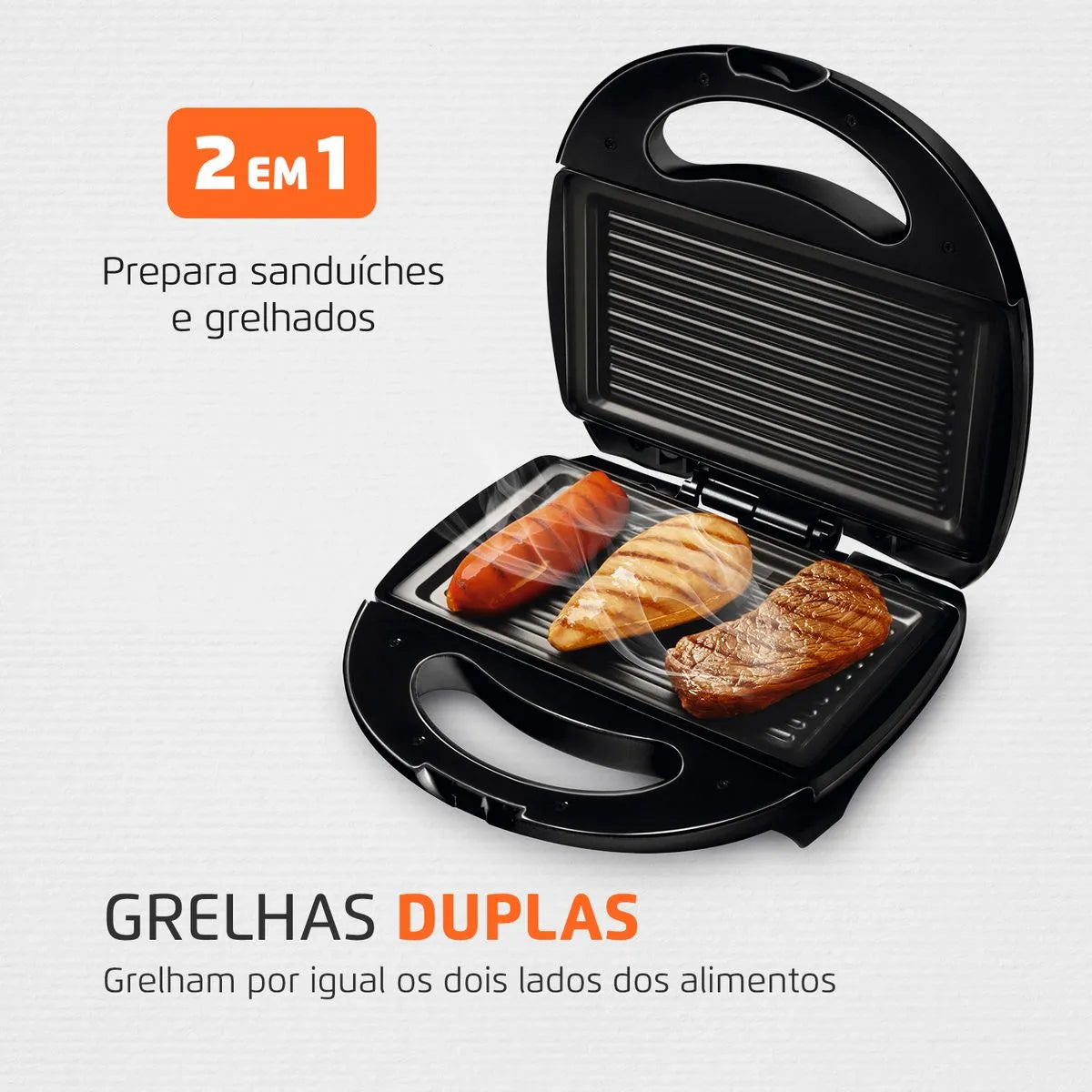 Sanduicheira Mondial Fast Grill e Sandwich S-12 - PRETO