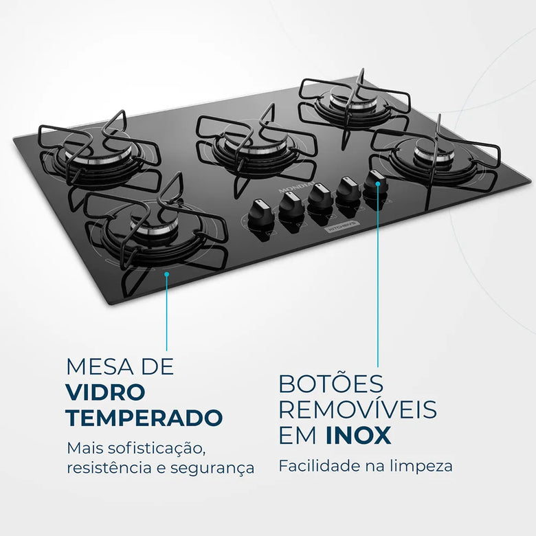 Cooktop a Gás 5 Bocas Mondial CTG-02