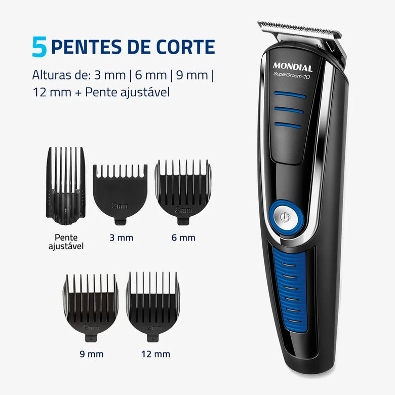 Máquina de Cortar Cabelo Mondial Super Groom 10 BG-03