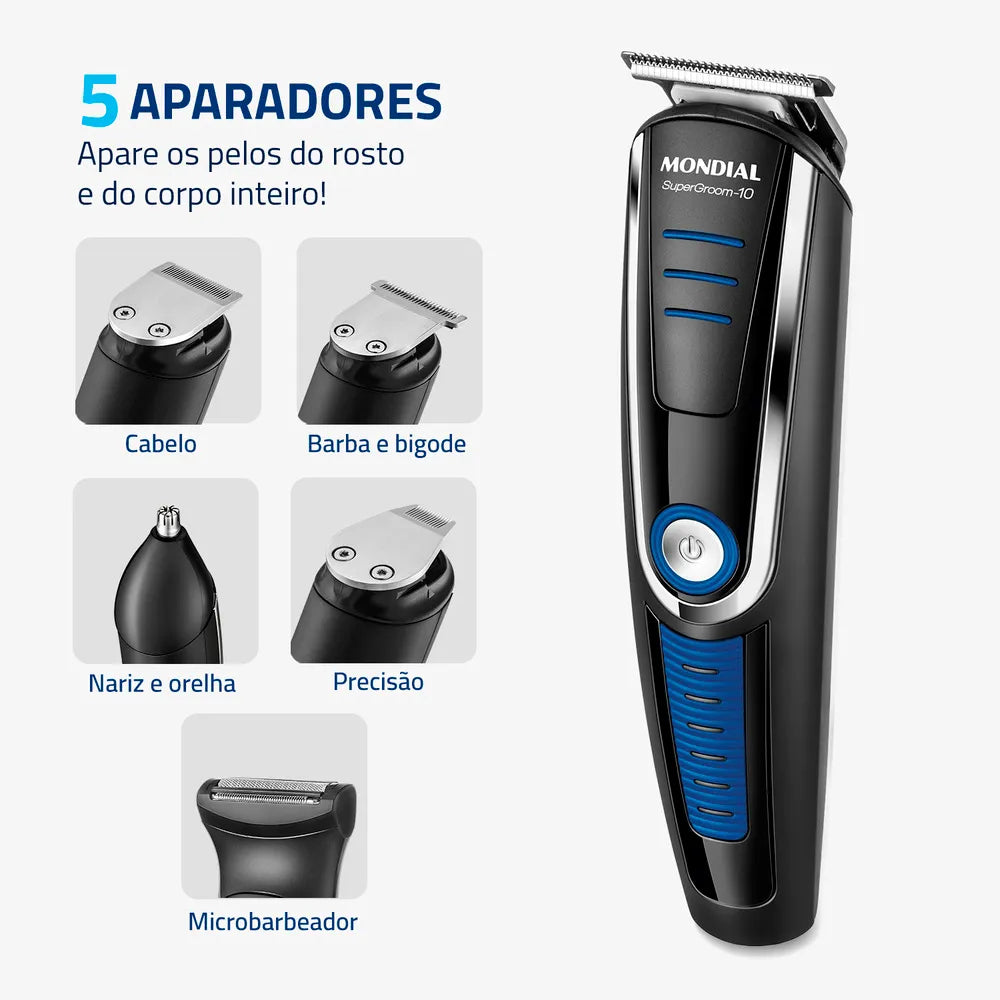 Máquina de Cortar Cabelo Mondial Super Groom 10 BG-03