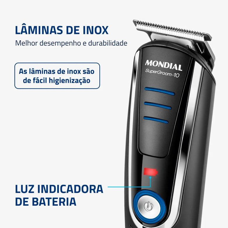 Máquina de Cortar Cabelo Mondial Super Groom 10 BG-03