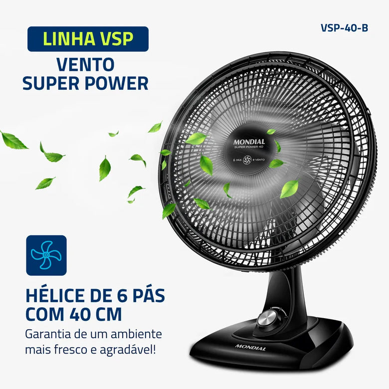Ventilador de Mesa 6 Pás VSP-40-B Mondial