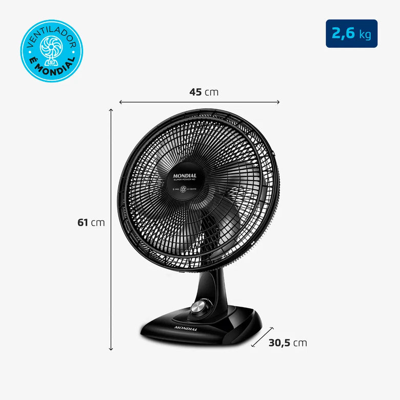Ventilador de Mesa 6 Pás VSP-40-B Mondial