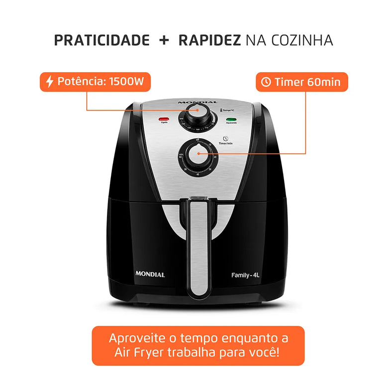 Fritadeira Sem Óleo Air Fryer 4 Litros AFN-40-BI Mondial