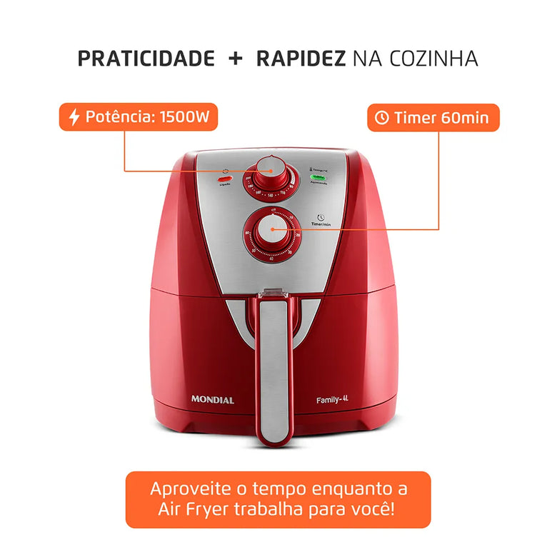 Fritadeira Sem Óleo Air Fryer 4L Mondial AFN-40-RI