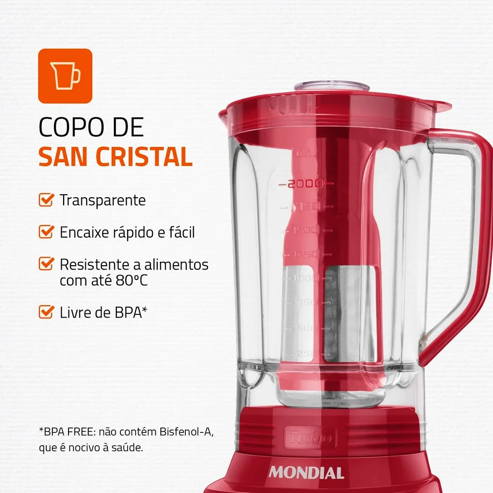 Liquidificador Mondial Turbo Inox 3L L-1100-RI