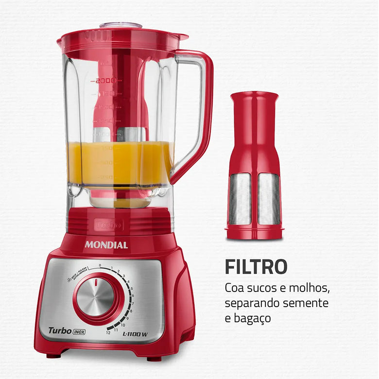 Liquidificador Mondial Turbo Inox 3L L-1100-RI