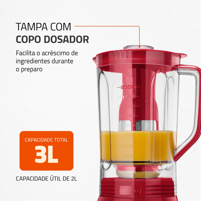 Liquidificador Mondial Turbo Inox 3L L-1100-RI