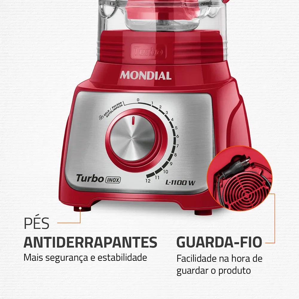 Liquidificador Mondial Turbo Inox 3L L-1100-RI