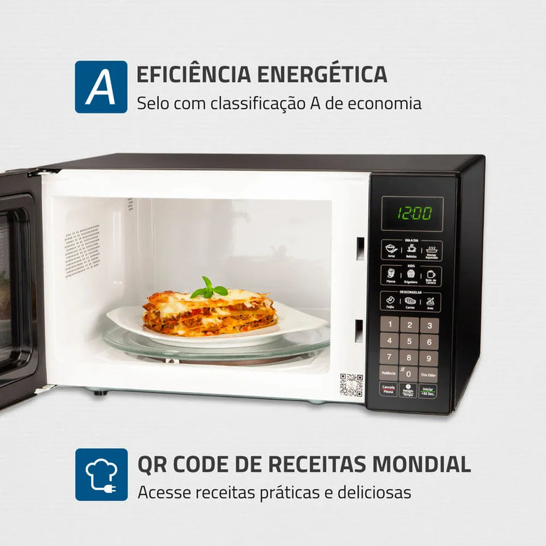 Micro-Ondas Mondial Preto 1400W - MO-02-34-B