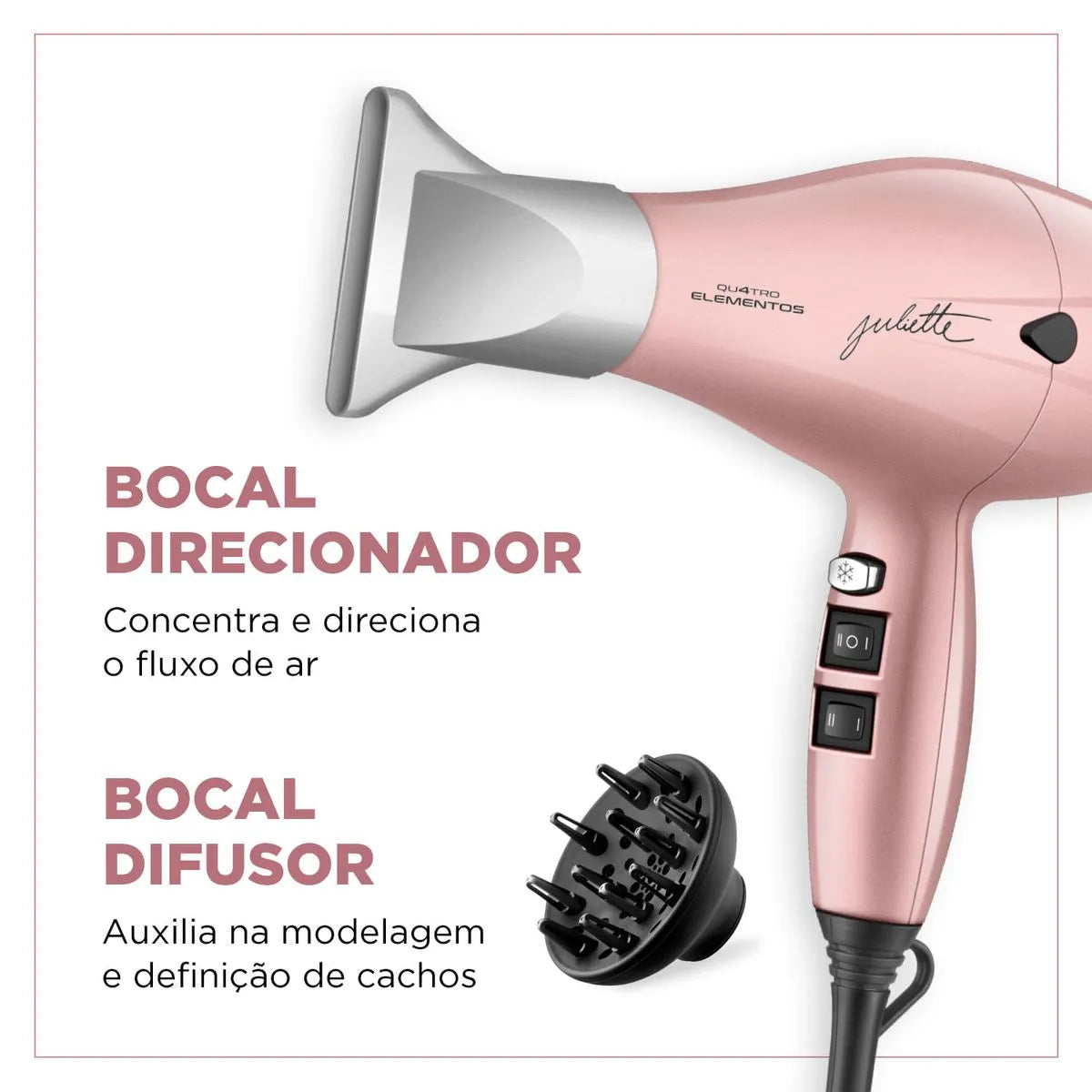 Secador de Cabelo By Juliette Mondial Golden Rose 2000W SCP-JU-01