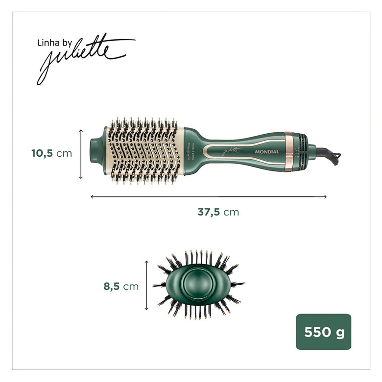 Escova Secadora By Juliette Mondial Verde Oliva ES-JU-02