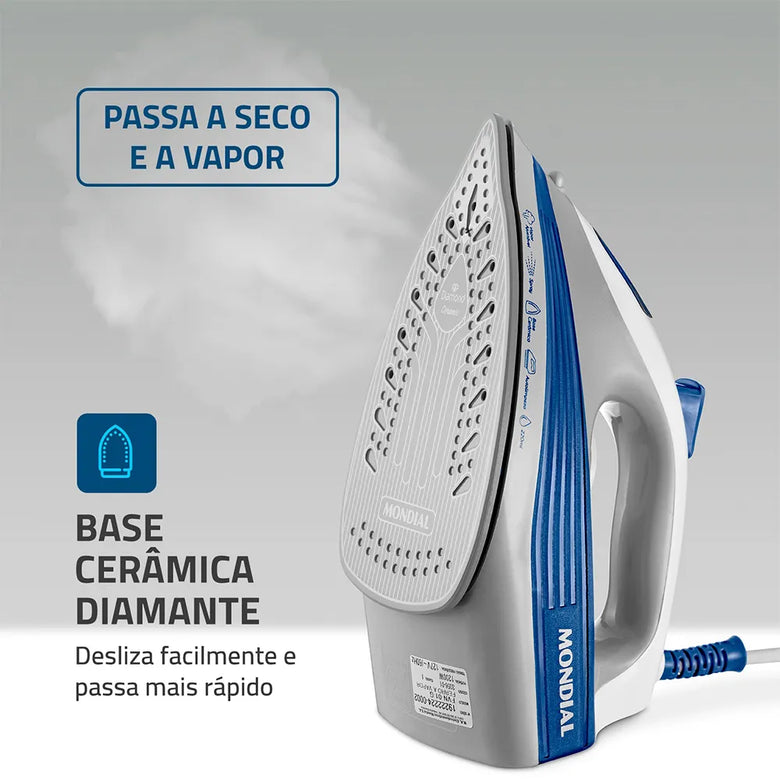 Ferro a Vapor Mondial FVN-01-BL