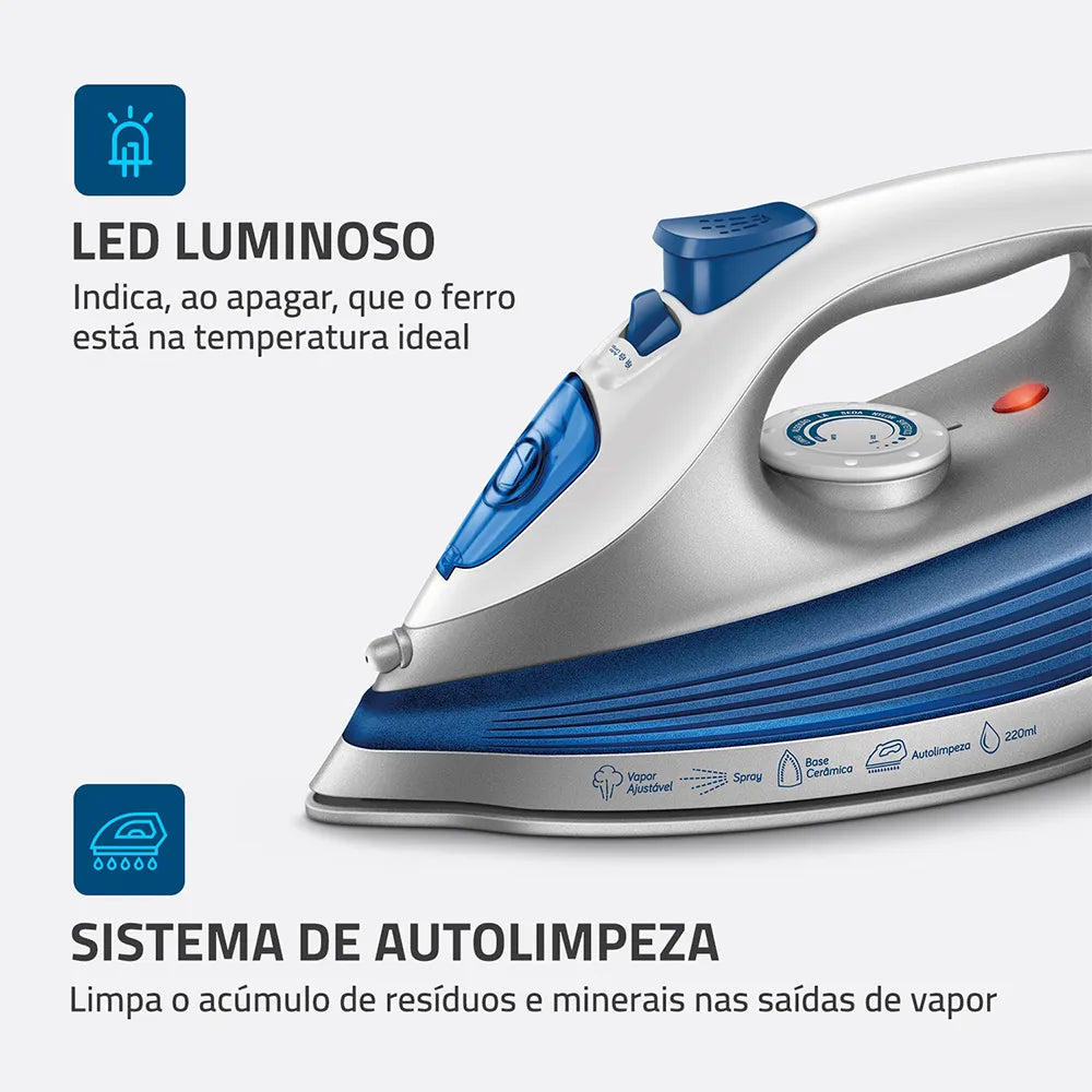 Ferro a Vapor Mondial FVN-01-BL