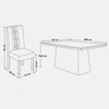 Mesa de Jantar 180 Cm Dulce com 6 Cadeiras Zoe Lunar Dj Móveis