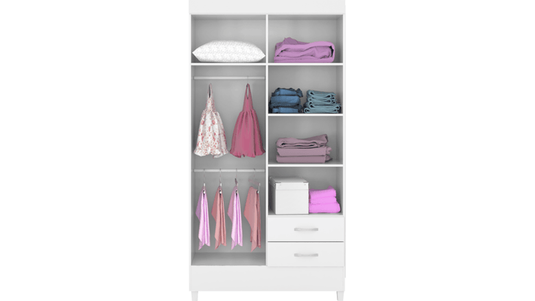 Guarda-Roupa Solteiro 4 Portas 2 Gavetas Astro Demóbile