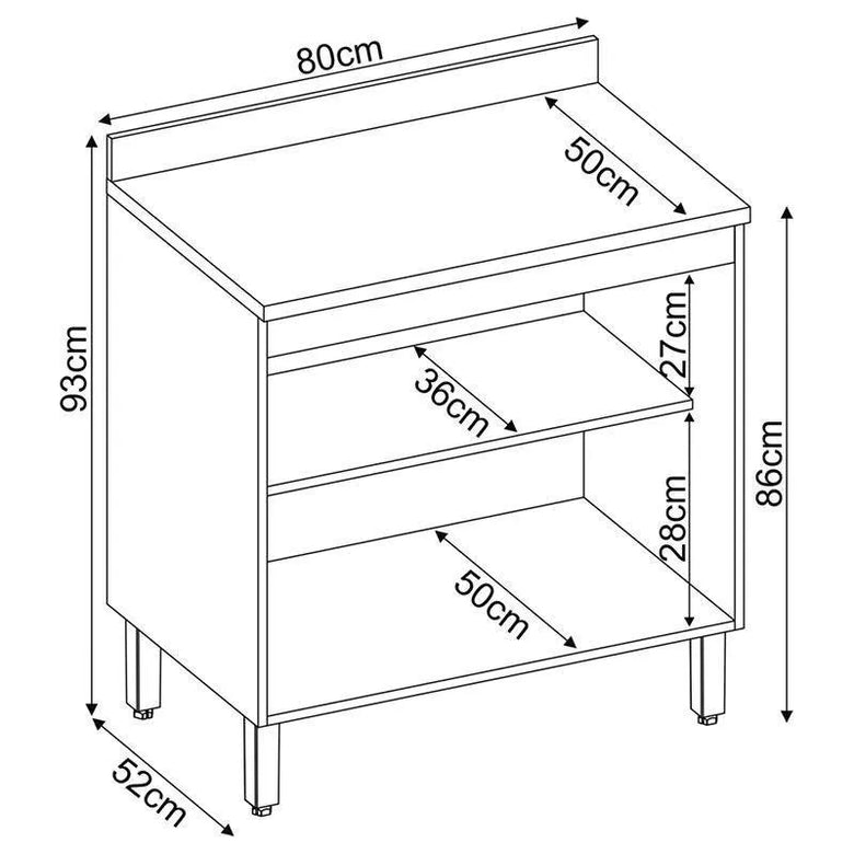 Balcão de Cozinha 2 Portas 80cm  Firenze Demóbile