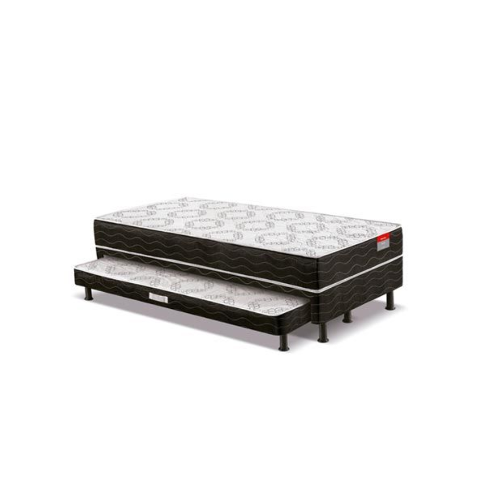 Cama Box Solteiro Com Auxiliar Rubi 88x188 Reconflex - MARROM