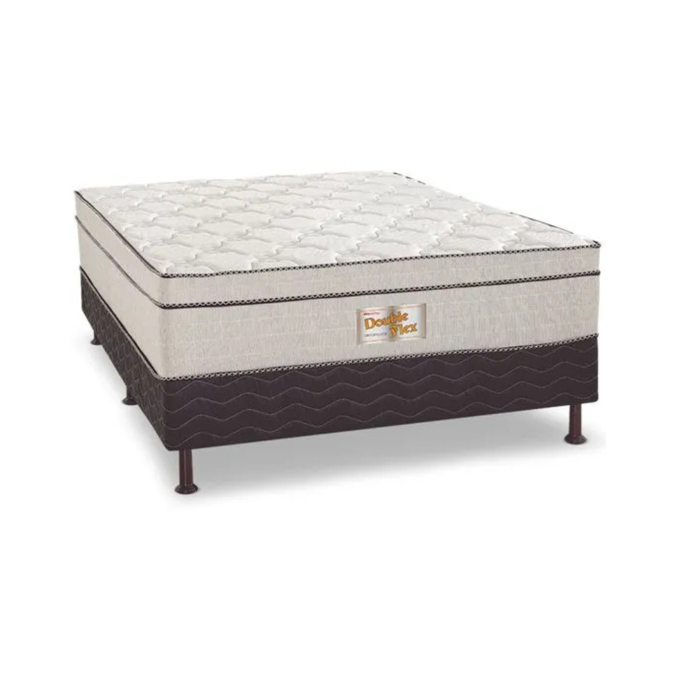 Cama Box Casal conjugada New Double Flex Reconflex - CINZA