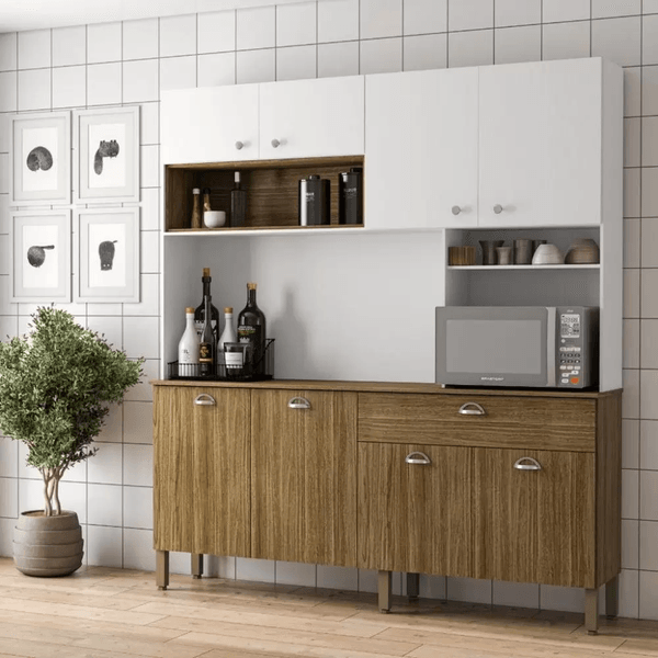 Cozinha Compacta 8 Portas 1 Gaveta Core Kits Paraná - FREIJO/SUPREMO
