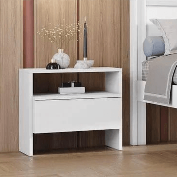 Mesa de Cabeceira com 1 Gaveta Etno Novo Horizonte - BRANCO
