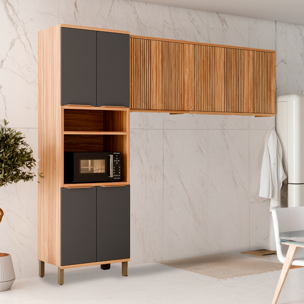 Cozinha Modulada 3 Peças 9 Portas Sauvignon Ronipa - CHUMBO