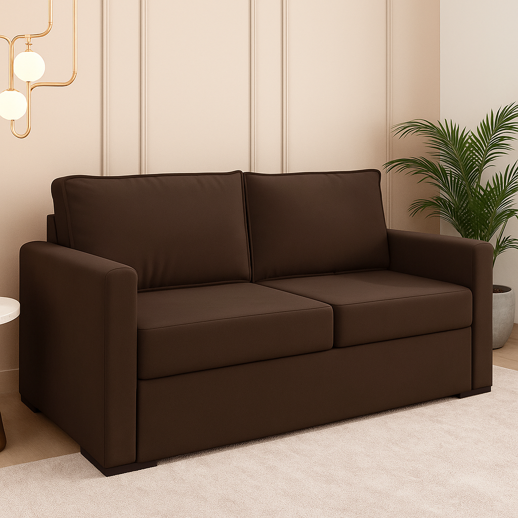 Sofá 3 Lugares Roma Bacetto - MARROM