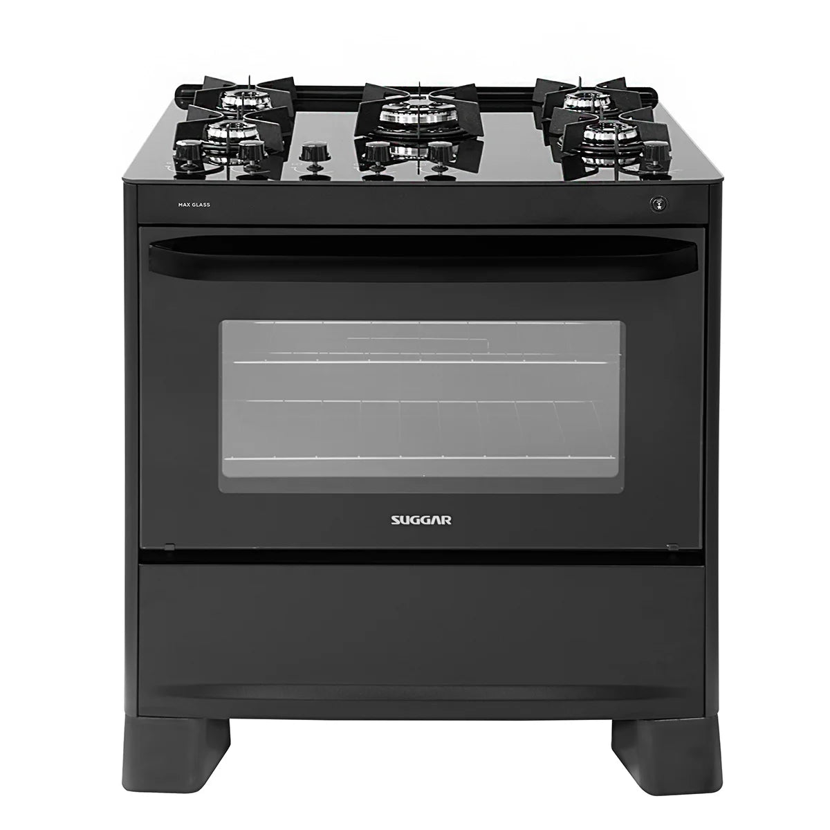 Fogão 5 Bocas Max Glass Suggar - PRETO