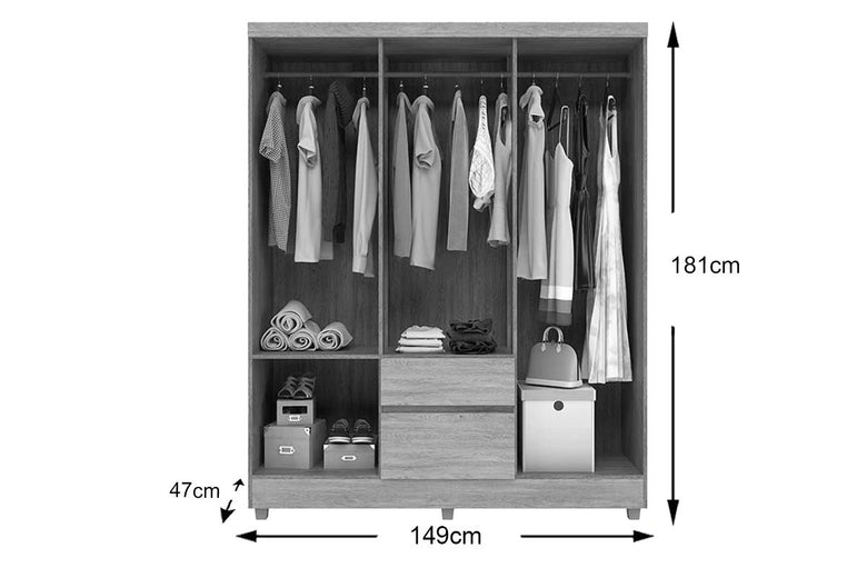 Guarda-Roupa Casal 6 Portas 2 Gavetas Flash Demóbile
