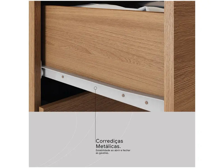Guarda-Roupa Casal Com Espelho 6 Portas 4 Gavetas Giardino Demóbile
