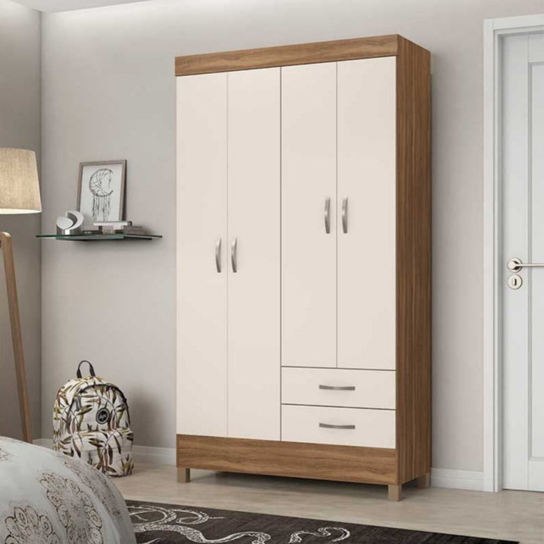 Guarda-Roupa Solteiro 4 Portas 2 Gavetas Astro Demóbile