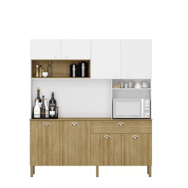 Cozinha Compacta 8 Portas 1 Gaveta Core Kits Paraná - FREIJO/SUPREMO