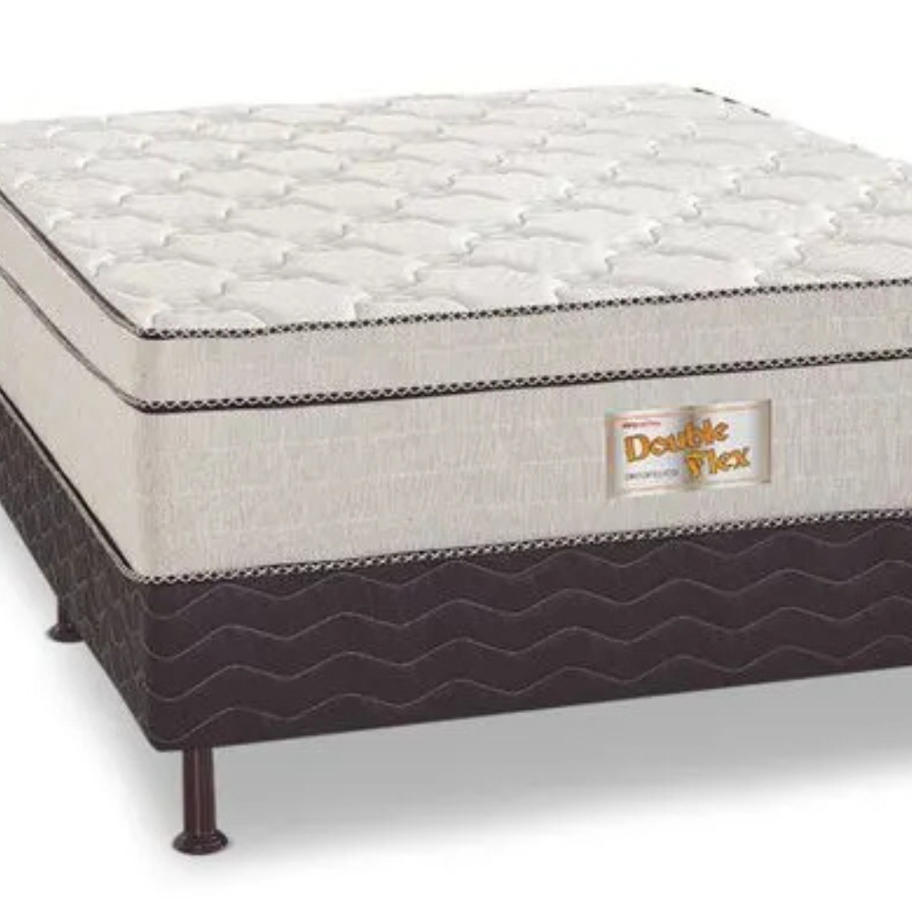 Cama Box Casal conjugada New Double Flex Reconflex - CINZA