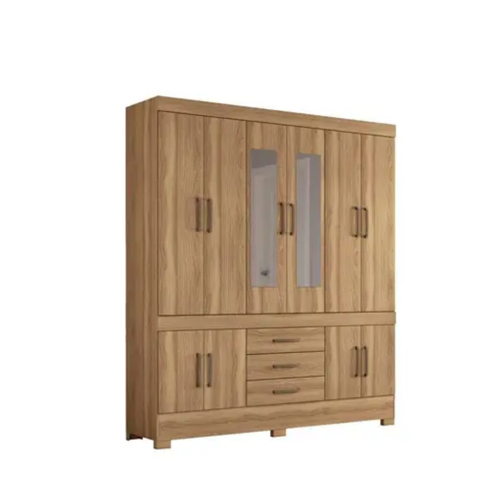 Guarda-Roupa Casal 10 Portas 3 Gavetas com Espelho Murano Demóbile - AMENDOLA TOUCH