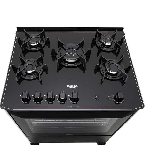 Fogão 5 Bocas com Mesa de Vidro Automático  Magister Dako