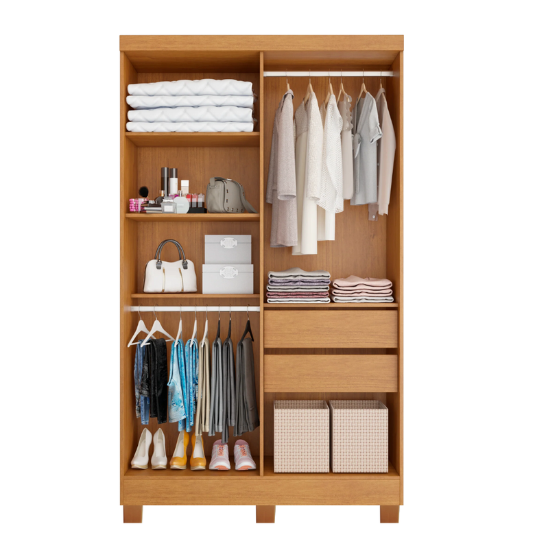 Guarda Roupa Solteiro 4 Portas 2 Gavetas Sergipe Bianchi