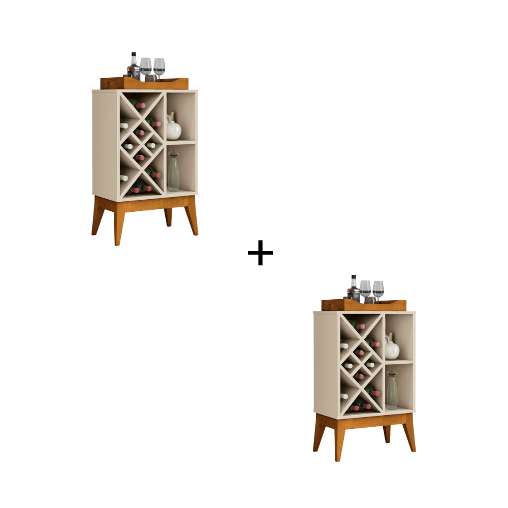 Kit 2 Bar Adega 50cm Bali Edn Móveis - OFFWHITE