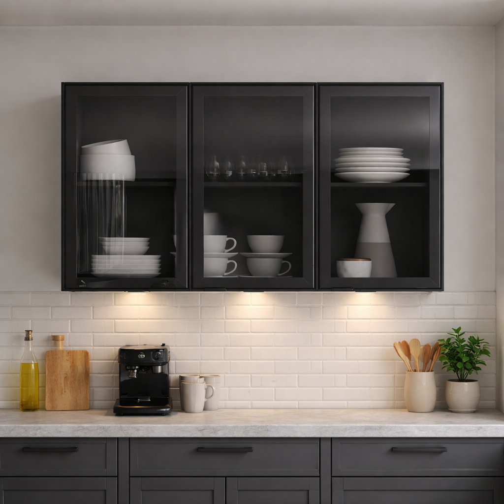 Armário aéreo 120cm 3 Portas Lúmina Itatiaia - GRAFITE